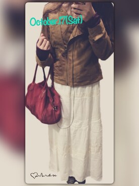 「OZOC（オゾック）のアイテム（ブーティ）」を使った、miiiii426さん（レディース・156cm）の秋コーディネート
