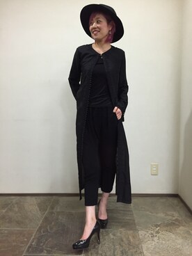 「ハイク」｜「アイテム（帽子）」を使った、戸井田ひろみさん（レディース・165cm）の秋コーディネート