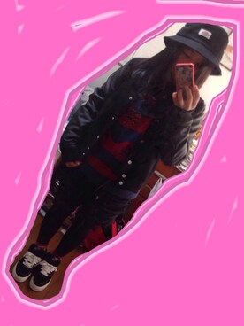 「Candy Stripper」｜「アイテム（ライダースジャケット）」を使った、sakuraさん（レディース・146cm）の春コーディネート