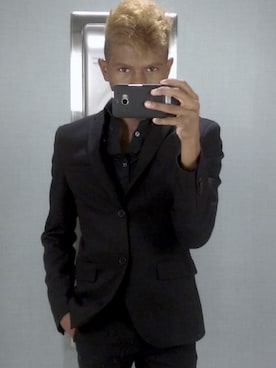 「H&M（エイチ・アンド・エム）のアイテム（スーツジャケット）」を使った、Shakaさん（メンズ・173cm）の夏コーディネート