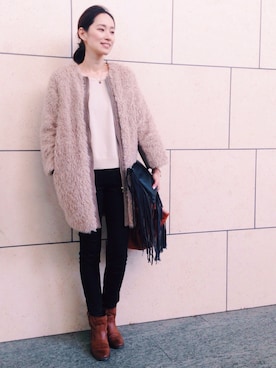 高町美幸さん（レディース・168cm）の冬コーディネート