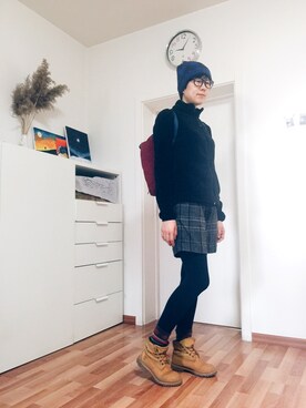 「travel」｜「アイテム（カーゴパンツ）」を使った、桔猪さん（レディース・170cm）の冬コーディネート