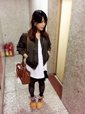 「TODAYFUL（トゥデイフル）のアイテム（チュニック）」を使った、Winnie C 🇹🇼さん（レディース・163cm）の秋コーディネート