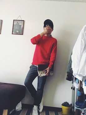 「ADAM ET ROPE'（アダムエロペ）のアイテム（キャップ）」を使った、t0sh1k1n9(toshiking)さん（メンズ・173cm）の秋コーディネート
