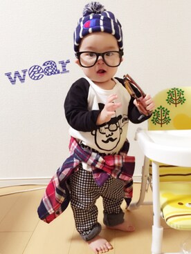 「しまむらコーデ」｜りーくんさん（キッズ・80cm）の秋コーディネート