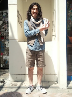 「アイテム（アンクレット）」を使った、A.高橋さん（メンズ・171cm）の春コーディネート