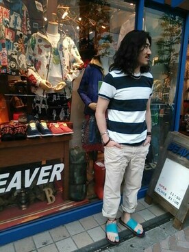 「アイテム（アンクレット）」を使った、A.高橋さん（メンズ・171cm）の春コーディネート
