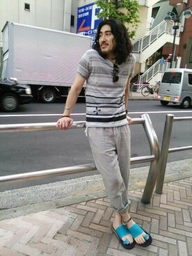 「アイテム（アンクレット）」を使った、A.高橋さん（メンズ・171cm）の春コーディネート