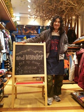 「and wander（アンドワンダー）のアイテム（その他アウター）」を使った、A.高橋さん（メンズ・171cm）の秋コーディネート