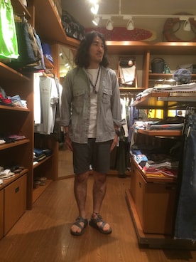 「Chaco（チャコ）のアイテム」を使った、A.高橋さん（メンズ・171cm）の夏コーディネート