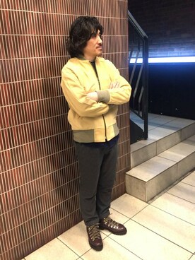 「SKOOKUM（スクーカム）のアイテム（ブルゾン）」を使った、A.高橋さん（メンズ・171cm）の冬コーディネート