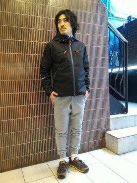 「MANASTASH（マナスタッシュ）のアイテム（マウンテンパーカー）」を使った、A.高橋さん（メンズ・171cm）の冬コーディネート