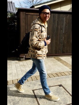 「サーフスタイル」｜「アイテム（その他アウター）」を使った、たかをさん（メンズ・180cm）の冬コーディネート