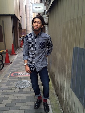 「Desigual（デシグアル）のアイテム」を使った、HIROさん（メンズ・173cm）の秋コーディネート