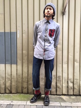「Desigual（デシグアル）のアイテム」を使った、HIROさん（メンズ・173cm）の秋コーディネート