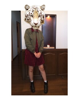「one way（ワンウェイ）のアイテム（ブルゾン）」を使った、Naoさん（レディース・162cm）の秋コーディネート