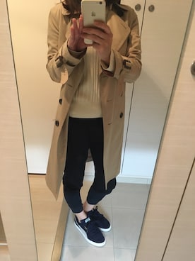 「COCO DEAL（ココディール）のアイテム（トレンチコート）」を使った、smiiiiiiiileさん（レディース・153cm）の秋コーディネート