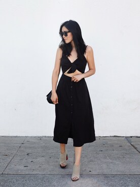 「Acne Studios（アクネストゥディオズ）のアイテム（サンダル）」を使った、Annさん（レディース・173cm）の夏コーディネート