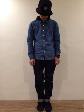 「REMIX（リミックス）のアイテム（モッズコート）」を使った、jkchangさん（メンズ・172cm）の秋コーディネート