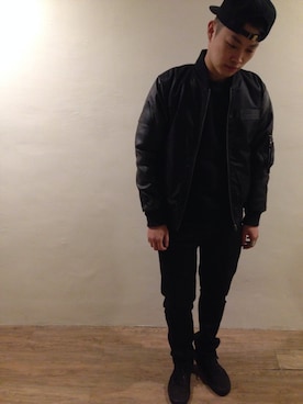 「REMIX（リミックス）のアイテム（キャップ）」を使った、jkchangさん（メンズ・172cm）の冬コーディネート