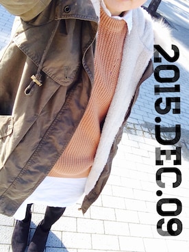 「寒い」｜「アイテム（シャツワンピース）」を使った、punikanaさん（レディース・153cm）の冬コーディネート