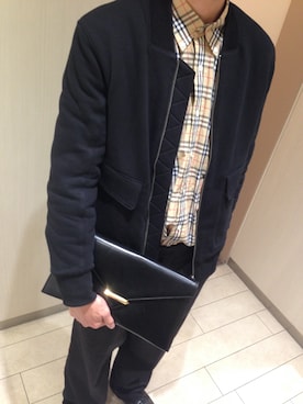 「GIVENCHY」｜「アイテム（その他アウター）」を使った、パンの耳さん（メンズ・183cm）の冬コーディネート