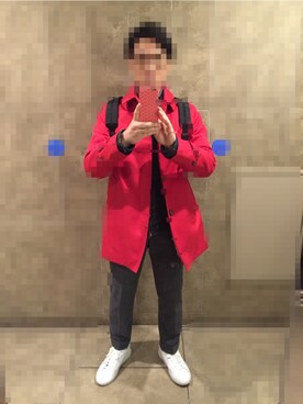 「MACKINTOSH PHILOSOPHY（ﾏｯｷﾝﾄｯｼｭ ﾌｨﾛｿﾌｨｰ）のアイテム（ステンカラーコート）」を使った、Hayakeeeenさん（メンズ・163cm）の冬コーディネート