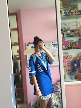 「blue」｜「アイテム（スタジャン）」を使った、klyfさん（レディース・172cm）の春コーディネート