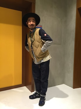 「Scye（サイ）のアイテム（デニムパンツ）」を使った、リュータさん（メンズ・174cm）の冬コーディネート