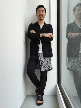 「BEAMS PLUS（ビームスプラス）のアイテム（Tシャツ/カットソー）」を使った、リュータさん（メンズ・174cm）の春コーディネート
