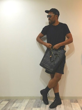 「アイテム（トートバッグ）」を使った、moyai47さん（メンズ・185cm）の夏コーディネート