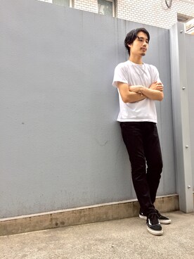 「umit benan（ウミットベナン）のアイテム（パンツ）」を使った、MASAHIROWATANABE/gokanさん（メンズ・178cm）の夏コーディネート