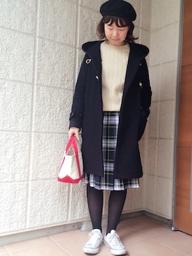 「JOURNAL STANDARD relume（ジャーナルスタンダード　レリューム）のアイテム（ハンチング/ベレー帽）」を使った、OOOさん（レディース・162cm）の冬コーディネート