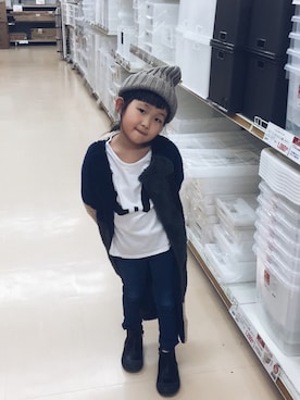 「bobochoses」｜「アイテム（その他アウター）」を使った、nicorinさん（キッズ・100cm）の冬コーディネート
