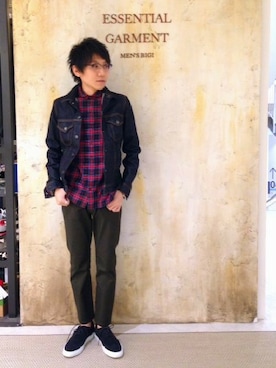 「モダン」｜「アイテム（デニムジャケット）」を使った、Euffyさん（メンズ・164cm）の秋コーディネート
