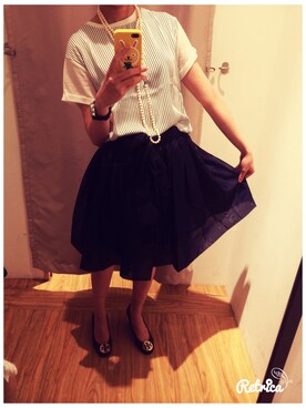 「ヴォリュームスカート」｜カリンさん（レディース・161cm）の秋コーディネート