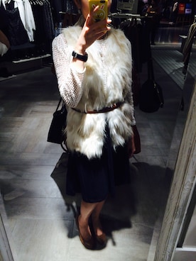 「stradivarius（ストラディバリウス）のアイテム（その他アウター）」を使った、カリンさん（レディース・161cm）の冬コーディネート