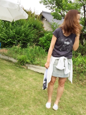 「MERCURYDUO（マーキュリーデュオ）のアイテム（その他シューズ）」を使った、いくさん（レディース・165cm）の夏コーディネート