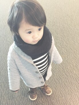 「babyGAP（babyGAP）のアイテム（シューズ）」を使った、itsuki🌙さん（キッズ・80cm）の冬コーディネート