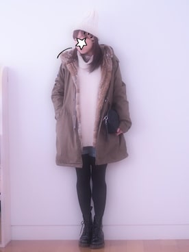 「HYSTERIC GLAMOUR（ヒステリックグラマー）のアイテム（モッズコート）」を使った、yompyさん（レディース・150cm）の冬コーディネート