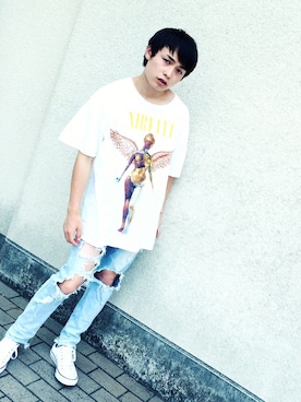 「allstar」｜「アイテム（Tシャツ/カットソー）」を使った、聖也さん（メンズ・173cm）の夏コーディネート