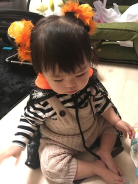「AVAN LILY（アヴァンリリィ）のアイテム（オールインワン・サロペット）」を使った、haruruさん（キッズ・80cm）の秋コーディネート