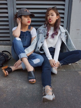 「hat」｜「アイテム（オールインワン・サロペット）」を使った、Lion Sou // 曾ライオンさん（レディース・153cm）の夏コーディネート