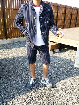 「markaware（マーカウェア）のアイテム（カバーオール）」を使った、しゅんすさん（メンズ・170cm）の秋コーディネート