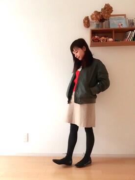 「ニットキャミソール」｜「アイテム（その他アウター）」を使った、aiさん（レディース・152cm）の春コーディネート