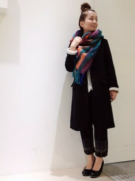 「FRAPBOIS half」｜「アイテム（ステンカラーコート）」を使った、meさん（レディース・153cm）の秋コーディネート