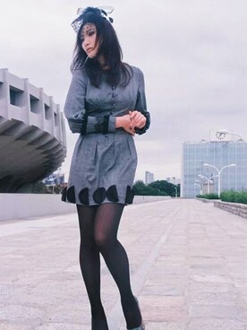 「motonarionoのアイテム（ワンピース、グレー系）」を使った、みつかさん（レディース・170cm）の秋コーディネート