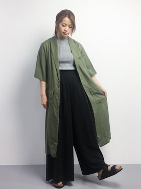 「ベルトサンダル」｜「アイテム（ジャケット/アウター）」を使った、isaさん（レディース・155cm）の春コーディネート