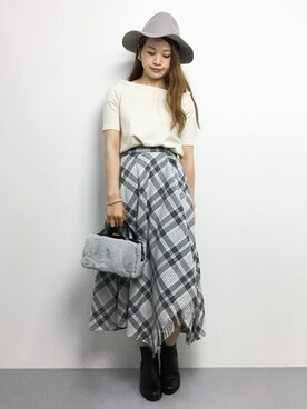 「cache cache（カシュ カシュ）のアイテム（ボストンバッグ）」を使った、isaさん（レディース・155cm）の夏コーディネート