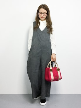 「Discoat Parisien（ディスコートパリシアン）のアイテム（サロペット/オーバーオール）」を使った、isaさん（レディース・155cm）の夏コーディネート